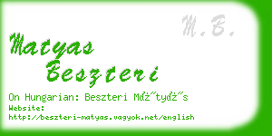 matyas beszteri business card